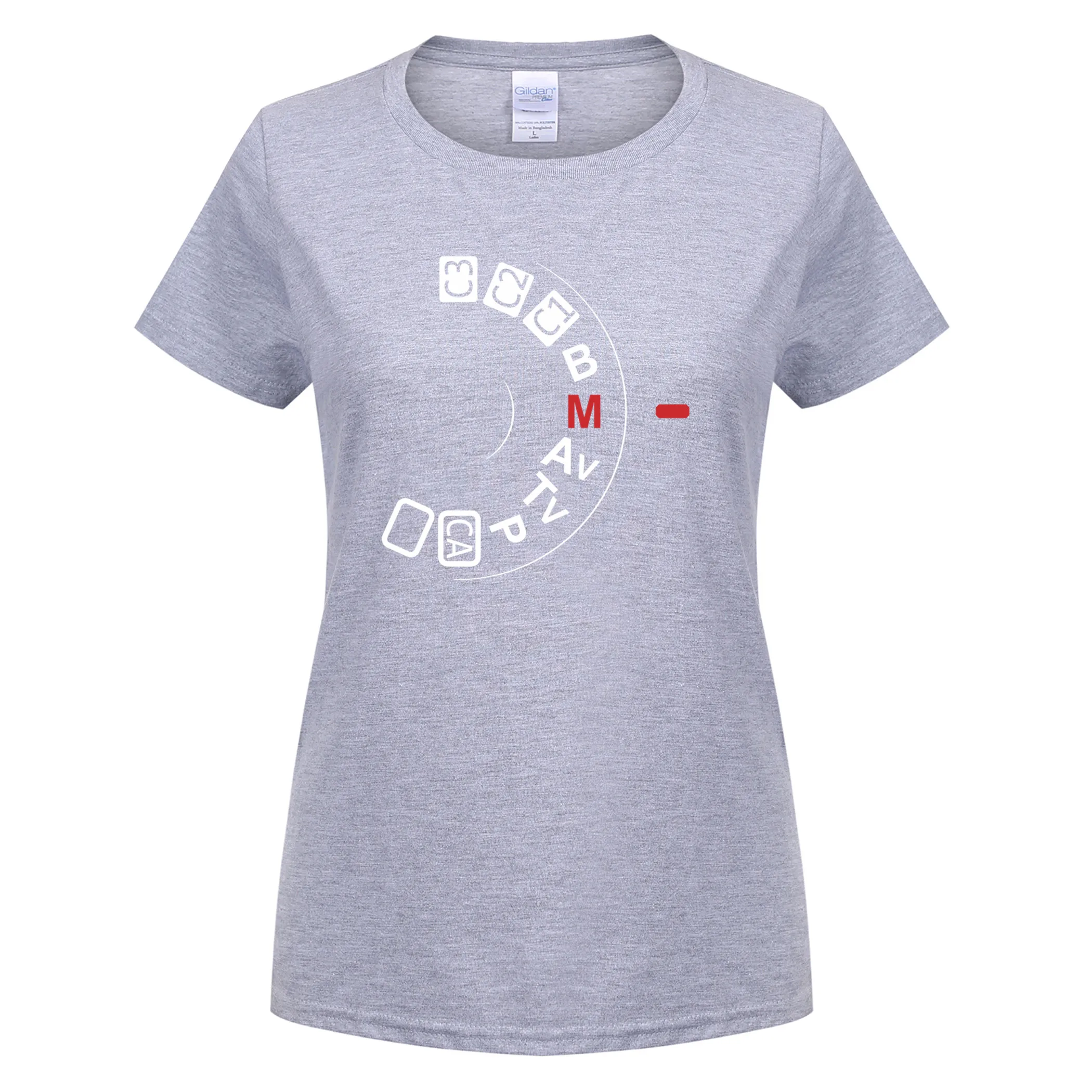 Camera Button Shoot Manual Summer Women Fashion T shirt Casual Loose