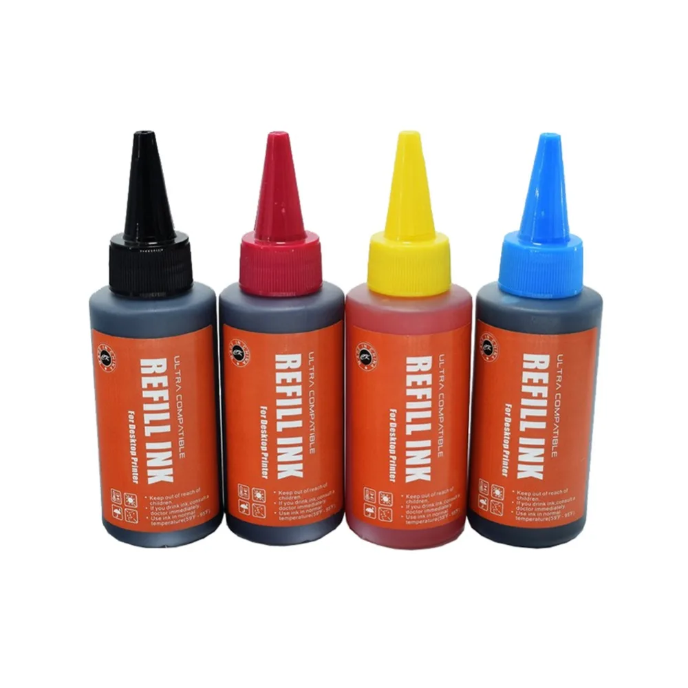

RU CK 4 X 100ml Universal Ink Refill Ink Kit Compatible for Epson for HP for Canon for Brother Tinta Impressora Dye Printer Ink