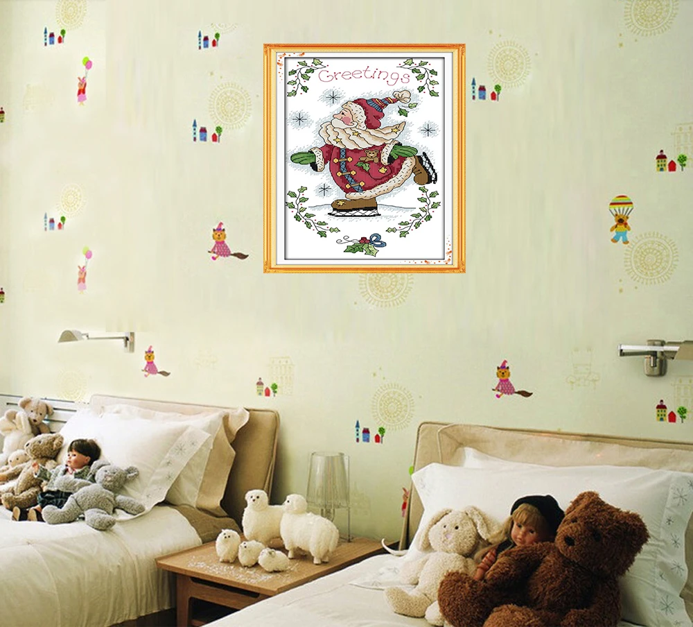 Набор для вышивки крестиком Дед Мороз 14 ct11ct|counted cross stitch kits|chinese painting kitcross santa |