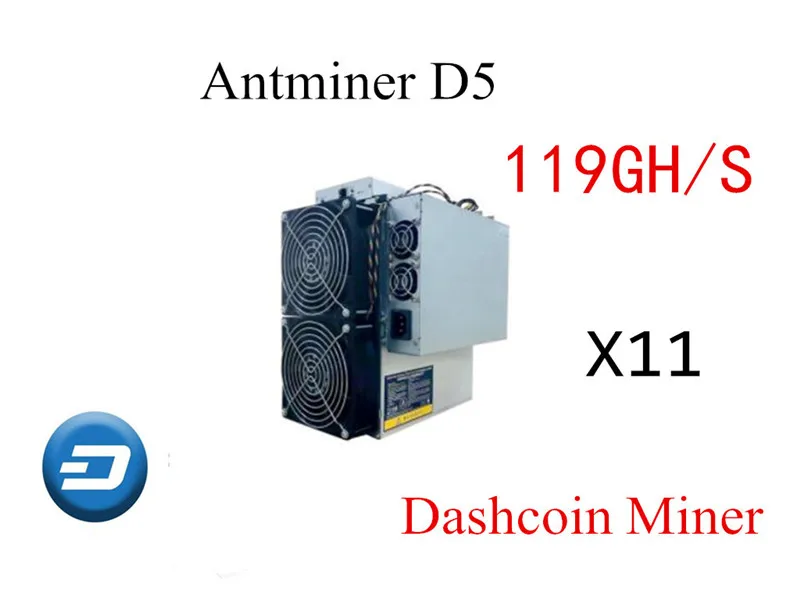 Быстрый битмайнер новейший DASH Miner Antminer D5 119GH/s X11 Miner лучше, чем D3 S9 FusionSilicon X7 StrongU STU-U6