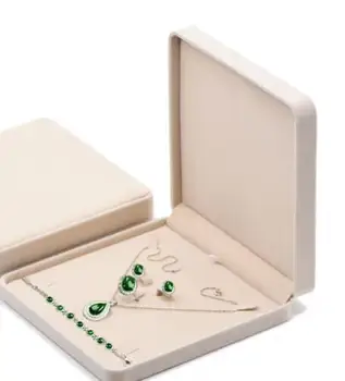 

Fashion Jewelry Set Storage Box Ring Earrings Pendant 3 In 1 Square Jewellery Suit Case Storage Gift Boxes Wholesale 20pcs/lot