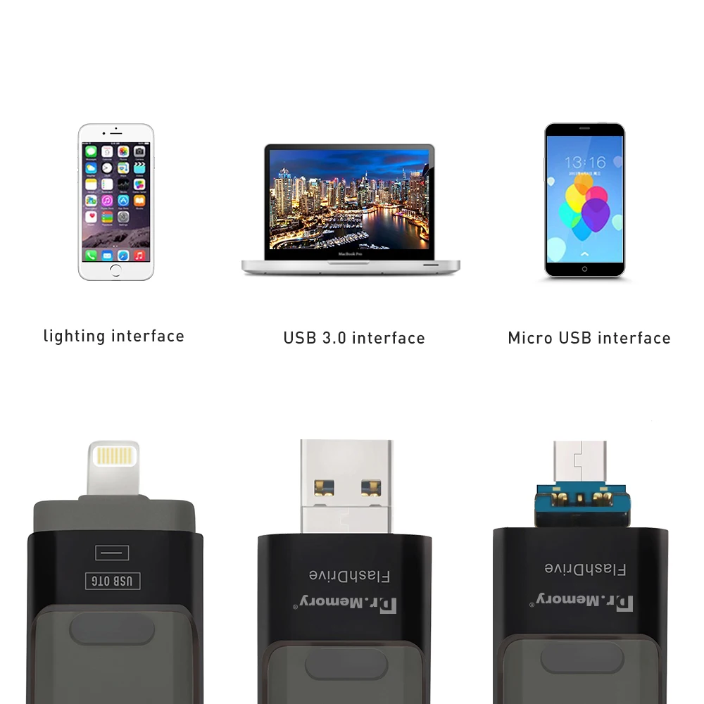 Dr Memory High Speed USB Flash Drive 3 In 1 For IPhone 5 5s 5c 6s