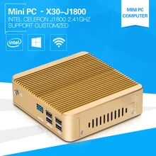 XCY Домашний Компьютер двухъядерный PC J1800 2.4 ГГц Класса Комната Компьютер Для Студентов Мини-Компьютер 5 USB Алюминия сплава Безвентиляторный