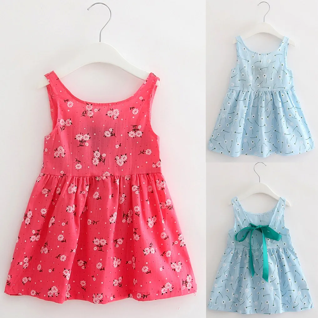 

Toddler Girls Summer Princess Dress Kids Baby Party Wedding Sleeveless Dresses
