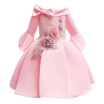 

Baby Girls Half Sleeved Dress Appliques Princess Evening Dresses Girls Clothes For 3-9 Years Old