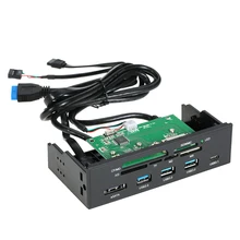 Sunshine-tipway – lecteur de carte interne STW, 5.25 pouces, tableau de bord PC multifonctionnel, panneau avant type-c USB 3.1 USB 3.0, Support CF