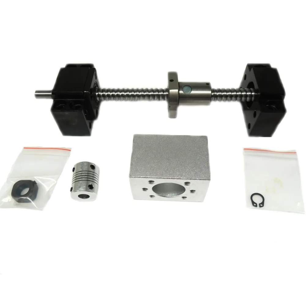 Coupler 1204 Ball Nut Nut Housing+BK/BF10 End Support Linear Rails SFU1204 Set:SFU1204 L-500mm Rolled Ball Screw C7 with End Machined Coupler 1204 Ball Nut Nut Housing+BK/BF10 End Support Linear Rails SFU1204 Set:SFU1204 L-500mm Rolled Ball Screw C7 with End Machined