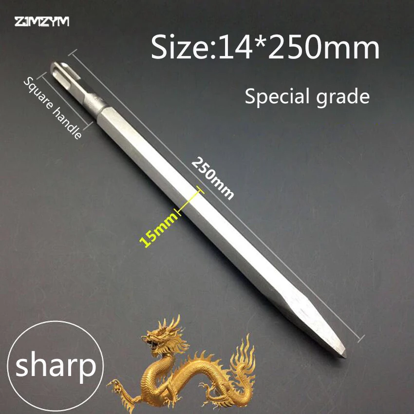 250MM Square Shank Electric Hammer Masonry Point Groove Flat Chisel Drill Bit For Tile Cement Concrete Brick Stone