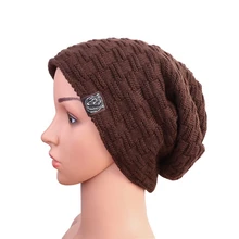 Уличная вязаная шапка для женщин и мужчин двухслойная Толстая пушистая теплая шапка однотонные зимние осенние головные уборы