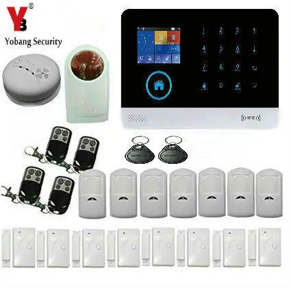 

YoBang Security 3G WCDMA/CDMA Wireless Alarm System WIFI Home Safety Alarm System PIR Motion Door Window Smoke Sensor Detector.