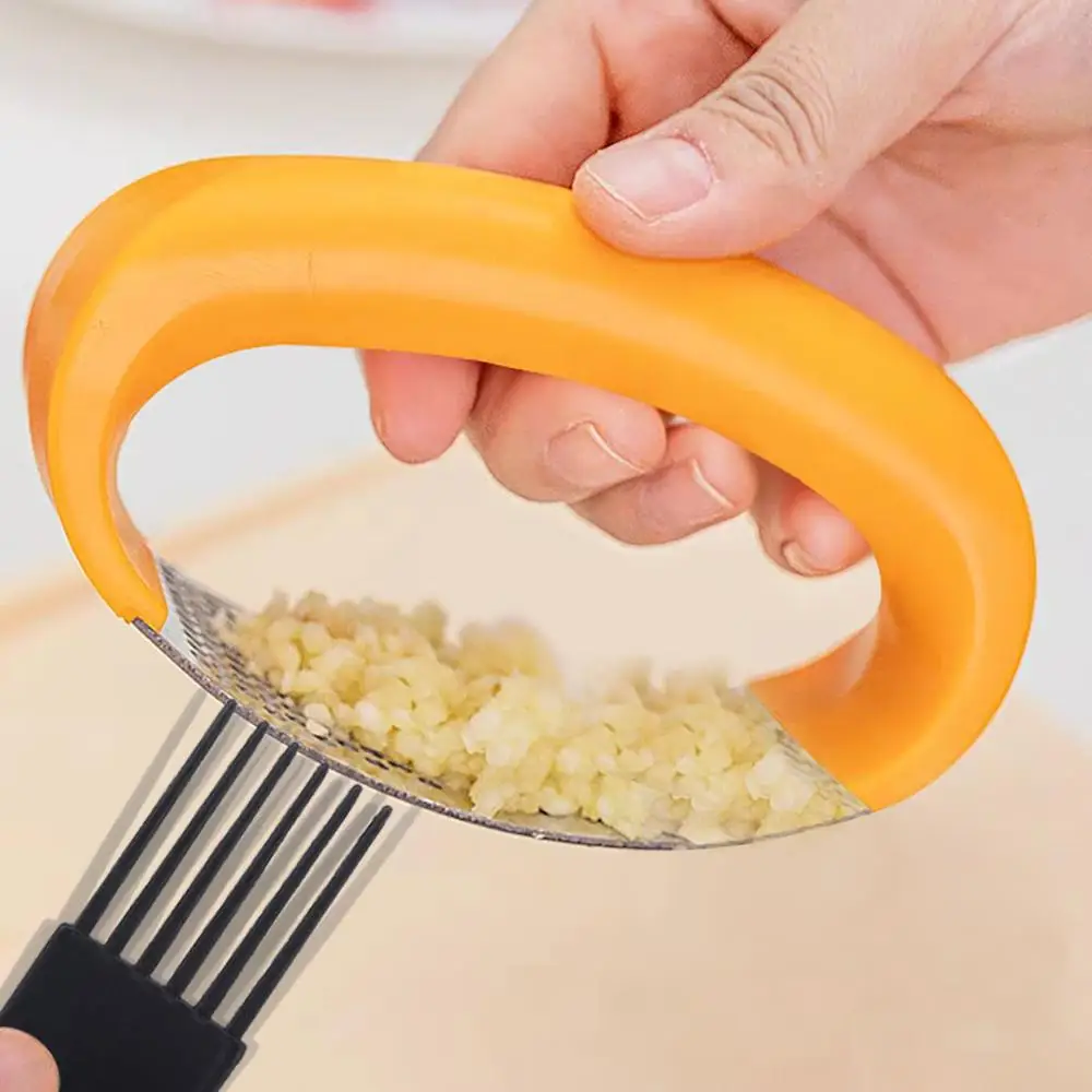 

New Garlic Press Crusher Squeezer Mincer Grinding Slicer Chopper Kitchen Gadget Cleaner Curve Fruit Vegetable Tools BB4