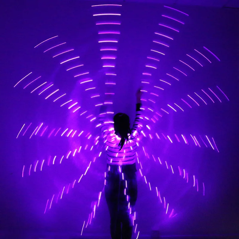 Новый Для женщин Belly Dance Реквизит 360 градусов светодиодный блестящими крыльями для танцев для девочек Крылья Ангела открытия реквизит
