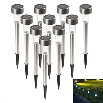

Garden Outdoor Stainless Steel LED Solar Power Landscape Path Light Yard Lamp outside lights outdoor lanterns APJ