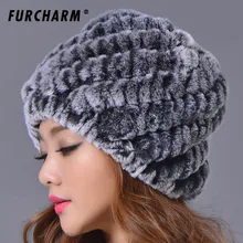 Зимние шапочки Мех животных шапка для женщин кролика рекс мех животных одноцветное Лидер продаж Модные разме