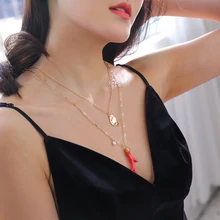 Natural Red Coral Branch Pendant Necklace with 3 Multi-layer Pearl Lady Natural 10mm Freshwater Pearl Pendant Necklace for Women Natural Red Coral Branch Pendant Necklace with 3 Multi-layer Pearl Lady Natural 10mm Freshwater Pearl Pendant Necklace for Women