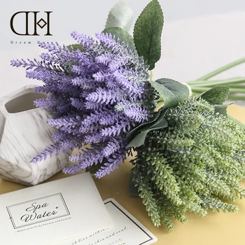

Dream House DH Artificial Fake Plants Plastic Flowers Home Decoration Lavender Bouquet Green Plant Wedding Gifts Party Supplies