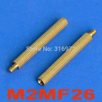 

(100 pcs/lot) 26mm Threaded M2 Brass Male-Female Standoff, Spacer.