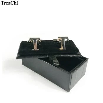 

40Pcs Classic Cufflinks Storage Casket Black Leather Cufflink Organizer Case Cuff links Display Packaging Expositor Box 8*4*3cm