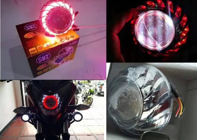 4 color 15w Motorcycle Projector Kit with Cree LED Headlight Spotlight Hilo Beam motorcycle headlight (16)