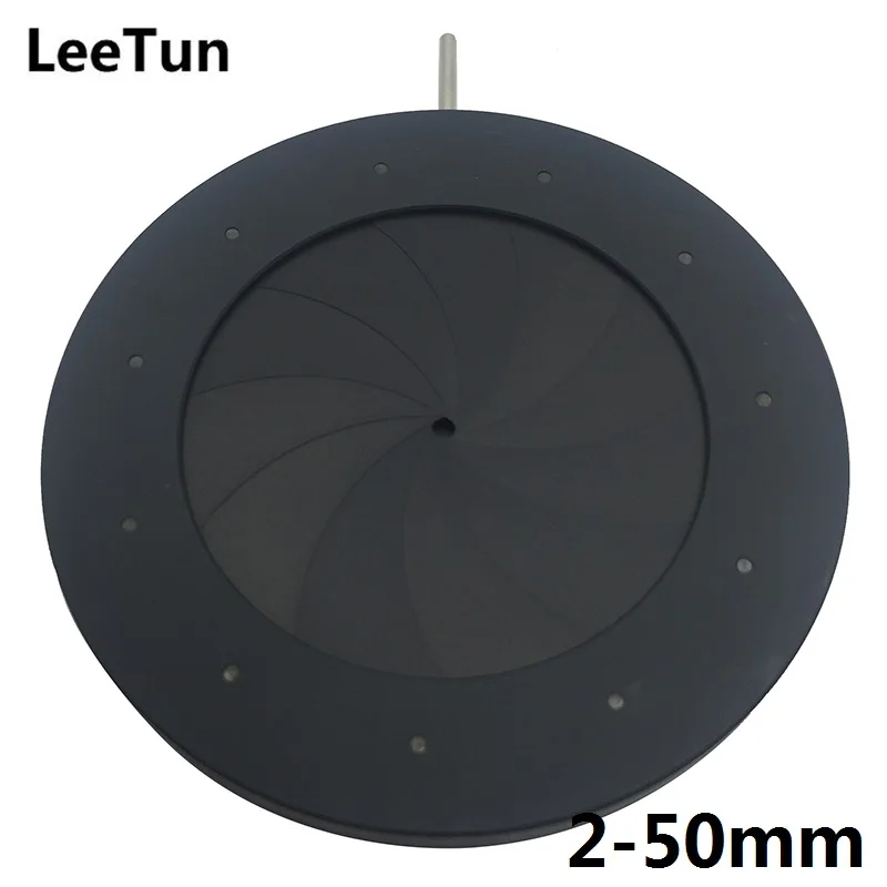 

2-50mm Amplifying Diameter Metal Zoom Iris Diaphragm Aperture Condenser for Camera CCTV Lens Microscope Optical Instrument