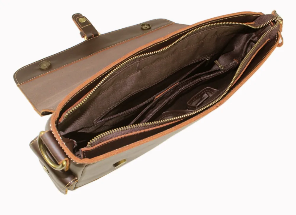 Винтажный портфель Crazy Horse из натуральной кожи, мужская деловая сумка, настоящая кожаная сумка на плечо для мужчин, Офисная сумка, сумка через плечо M017