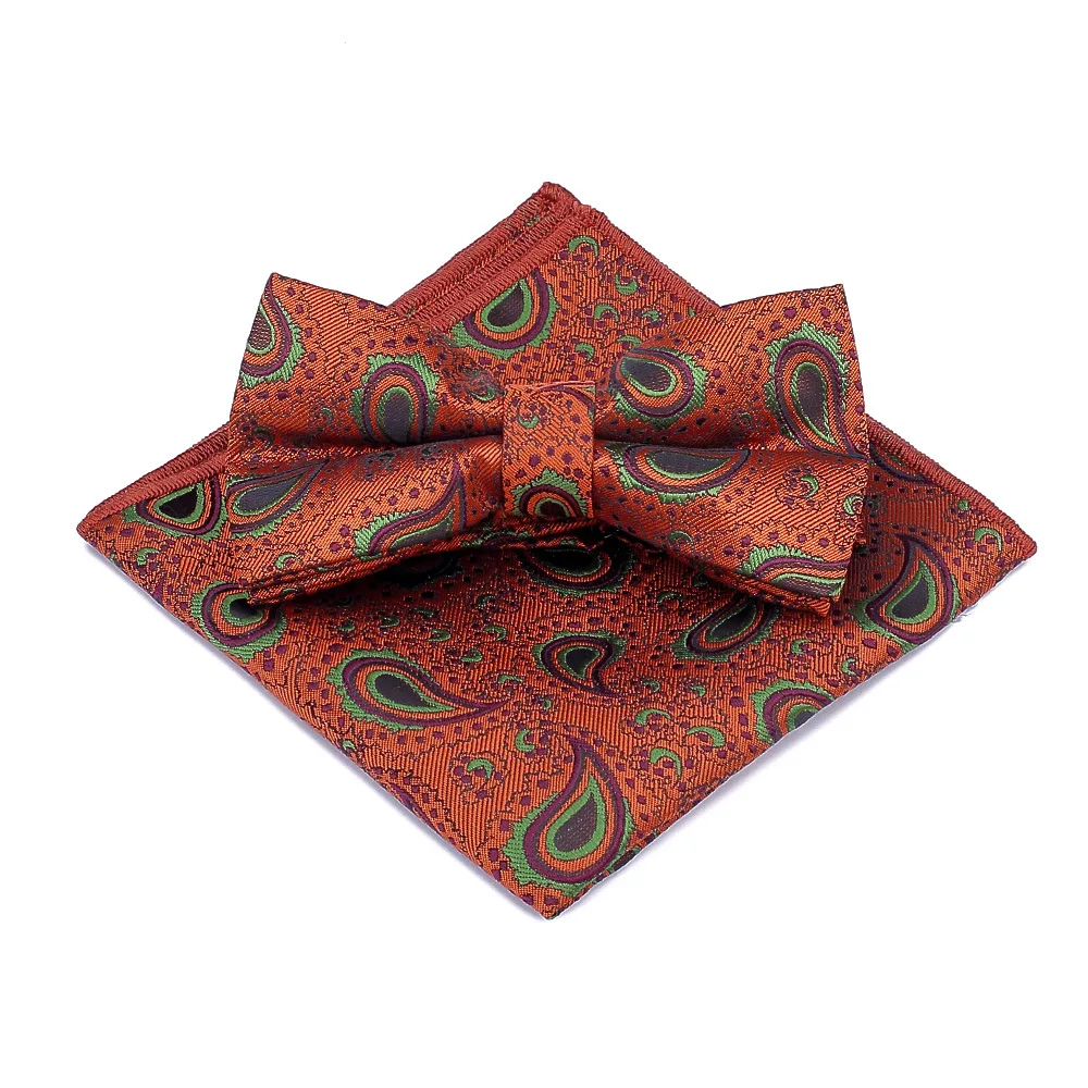 Уникальный Дизайн взрыв моды Бизнес Для мужчин лук галстук платок комплект качество полиэстер шелк жаккард галстук-бабочку карман Полотенца комплект - Цвет: PB401T-D