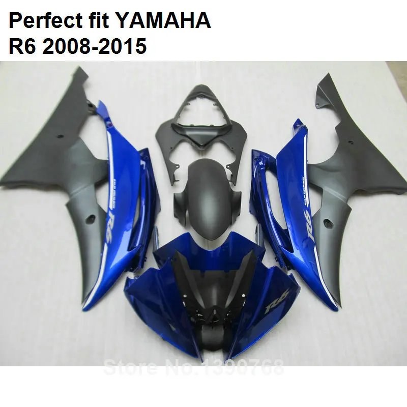 Подходит инъекции Обтекатели для Yamaha YZF R6 2008- матовый черный синий комплект обтекателей YZFR6 08 09 10 11 12 13 14 15 cn01