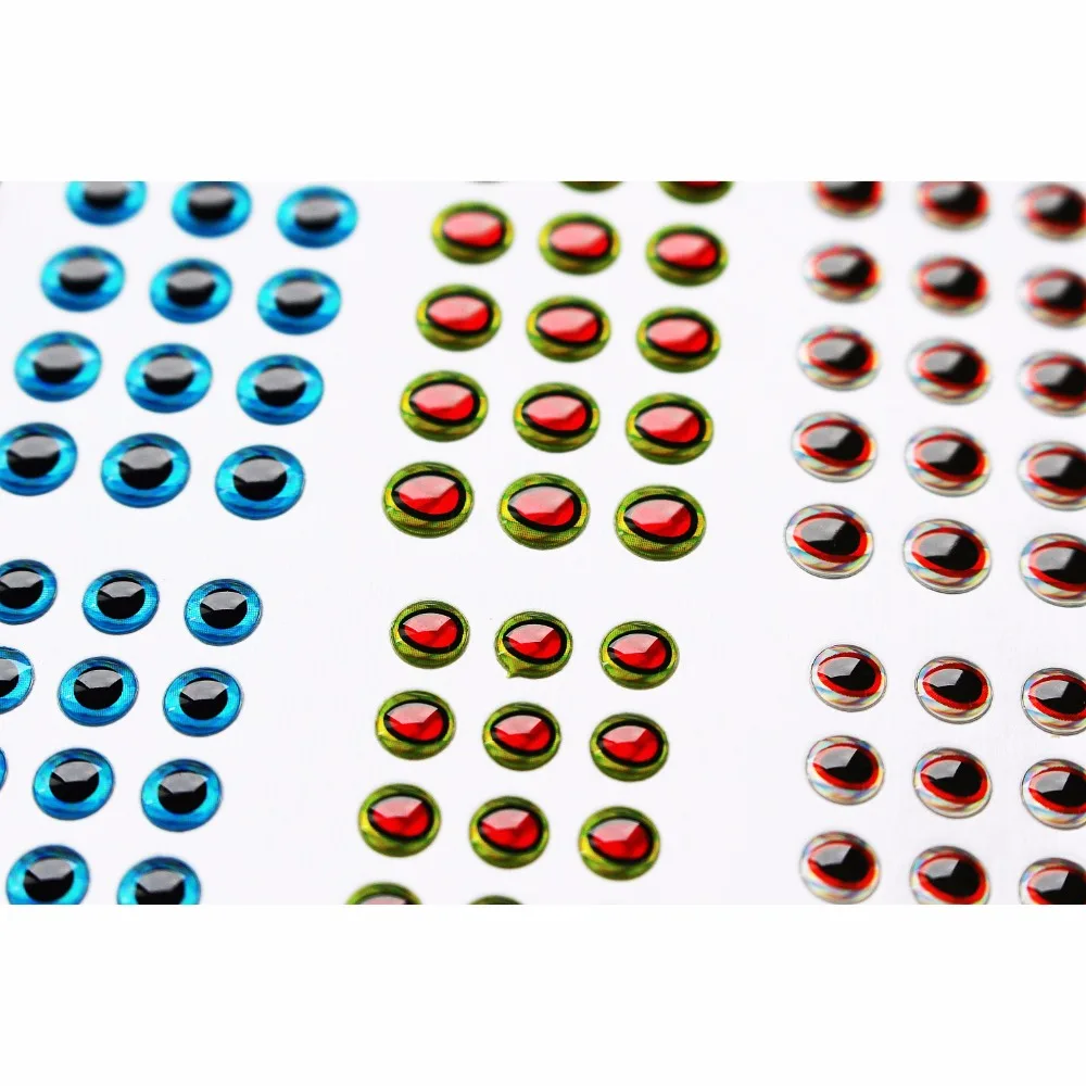 4 Sizes 2 Cards 366 pcs 3D fish eyes Realistic Holographic Lures Artificial eyes