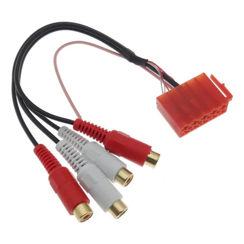 Переходник с 10 контактным разъемом радио 4 RCA Aux для VW Audi Skoda Blapunkt|aux adaptor|radio aux cableaux