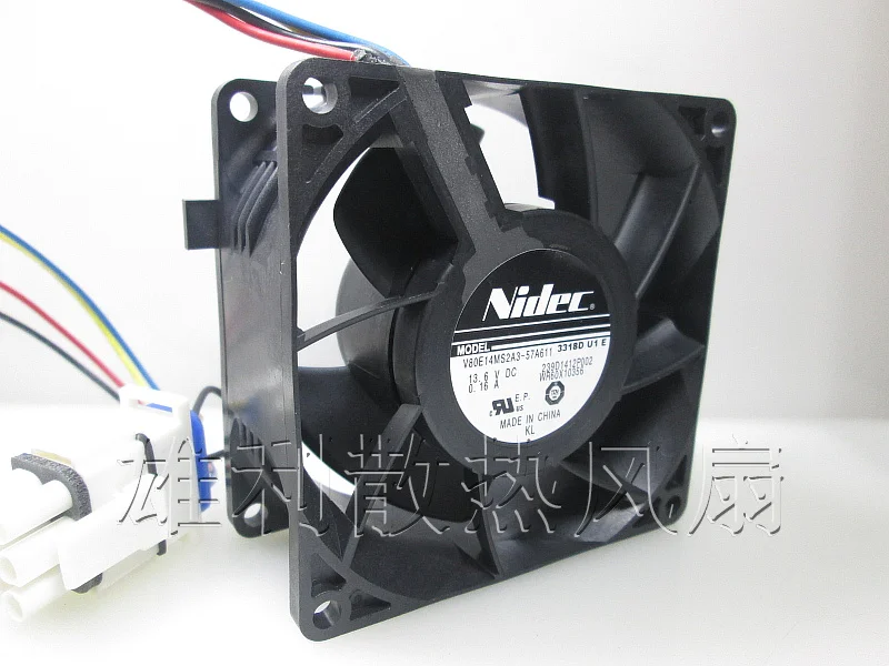 Шасси-вентилятор Nidec 13,6 V 0.16A 8038 8 см 80*80*38 мм V80E14MS2A3-57A611 3914D J1 E 239D1412P002 компьютерный серверный шкаф Вентилятор охлаждения