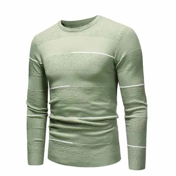 

2019 Autumn and winter Man sweater Color collision Sweater Cultivate oneself personality Round collar Knitted Male Brand Clothes