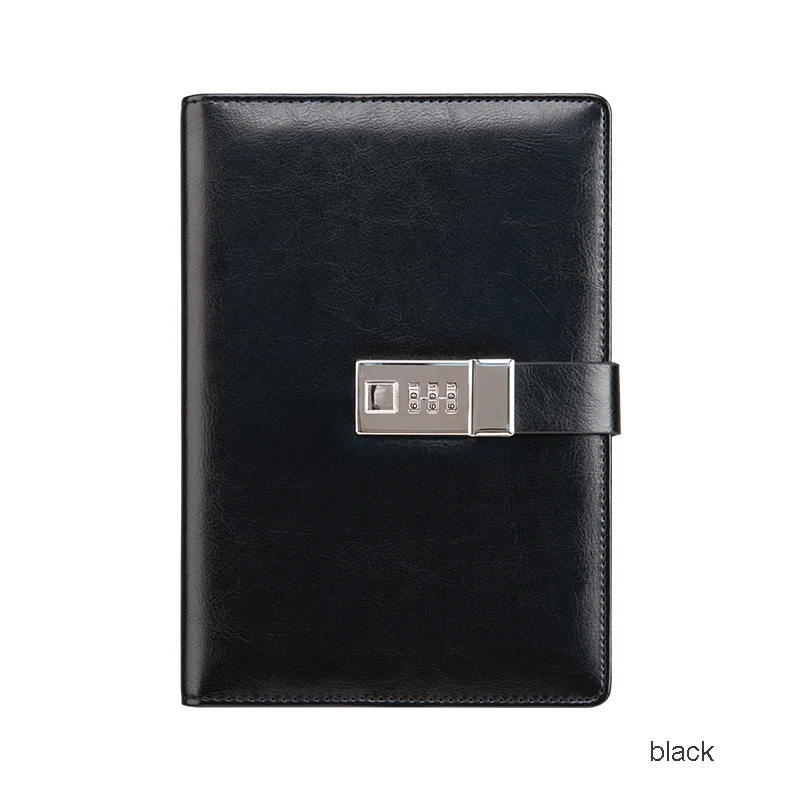 Классические, деловая, для офиса, A5 кожаный блокнот для путевых заметок планировщик с паролем финансовые повестки дня oragnizer 1247A - Цвет: black
