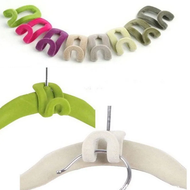

Hook Closet Creative Storage Organizer Clothes Pegs Mini Flocking Clothes Hanger Easy