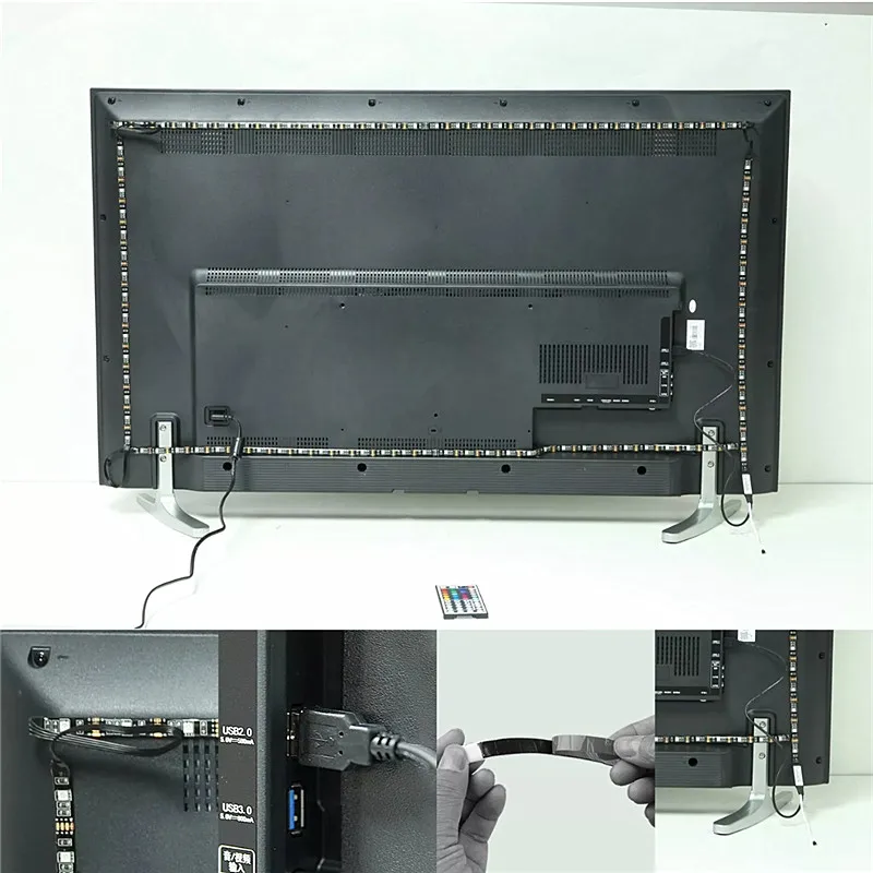 USB RGB Светодиодная лента 5050 SMD Водонепроницаемая Wifi музыка Ambilight гибкий светодиодный набор для телевизора с плоским экраном ЖК-дисплей настольный компьютер светодиодный телевизор