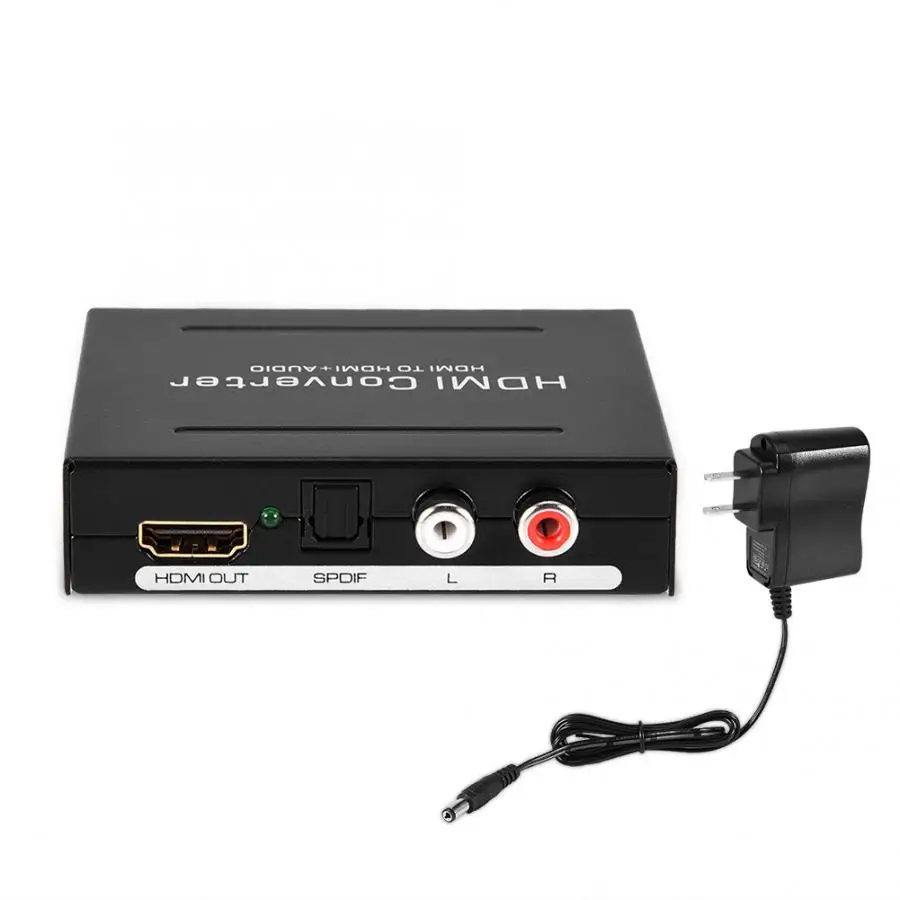

Mini HDMI to HDMI Audio SPDIF Left and Right Channel 1080P HD Video Converter Box US/ EU Plug HDMI to HDMI Audio Converter