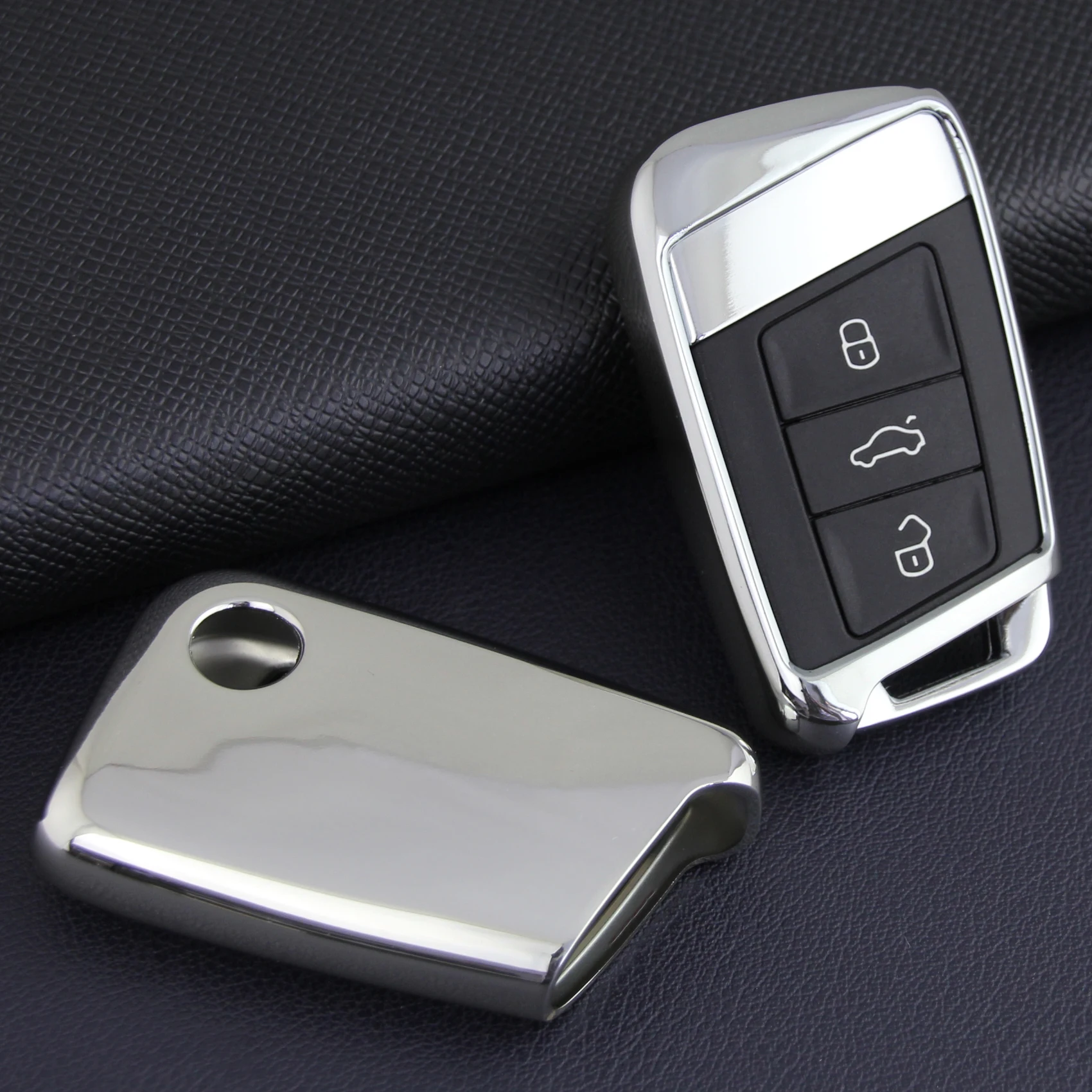 

Smart Car Key Case Cover Fob Protector For Volkswagen VW Passat B8 Arteon Atlas Teramont Jetta TPU Soft Silver