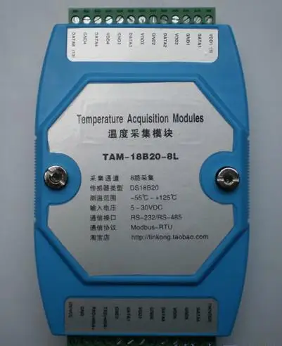 

Free Shipping! 1pc TAM-18B20-8L multi-channel temperature acquisition module DS18B20 temperature acquisition transmitter