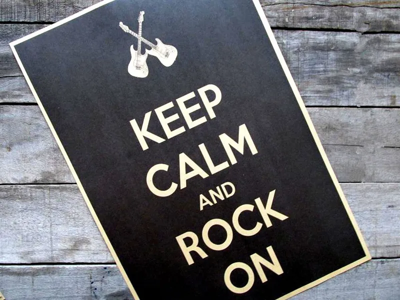 Vintage Classic Keep Calm And Rock On Poster Bar Cafe Home Decor