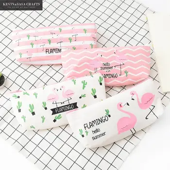 

Flamingo Pencil Case Kawaii Pencilcase Stationery School Supplies Quality Fabric Pencils Storage Pencil Cases School Tools