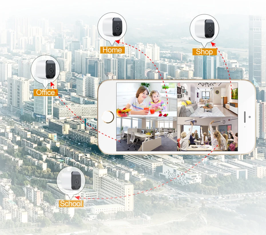 Techege HD 1080 P WiFi камера двухсторонняя аудио перезаряжаемая батарея питание