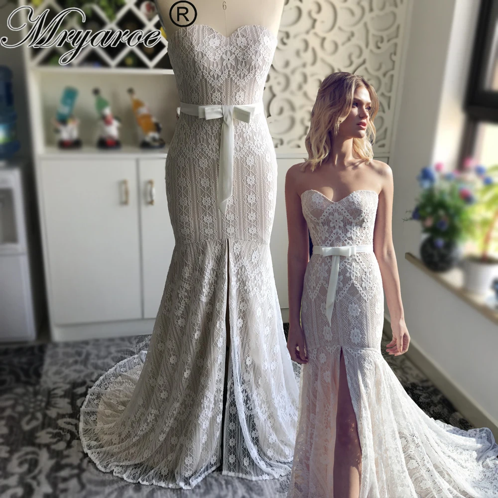 Mryarce Chic Style Delicate Lace Mermaid Wedding Dress