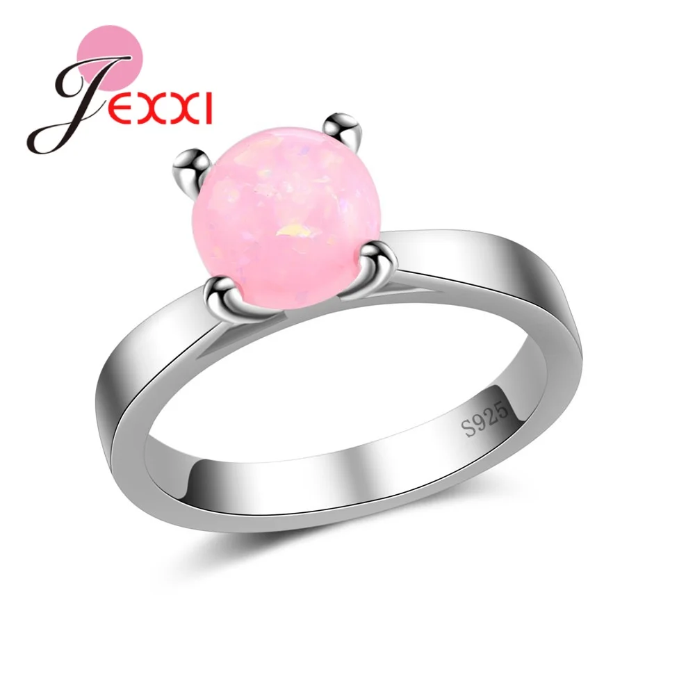 

JEXXI Fashion Opal Stone Rings For Women Top Quality Sterling 925 Sterling Silver Accessories Pretty Gift For Female Partner