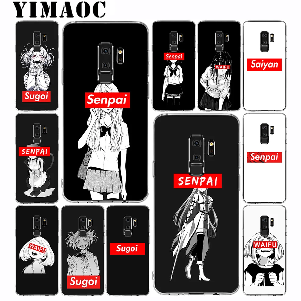 Sugoi семпай аниме Waifu Мягкий силиконовый чехол для samsung Galaxy S10 S10E S9 S8 плюс S7 S6 Край &amp