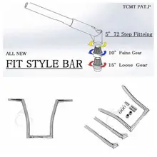 1" Rise хром 1-1/4" Frisco широкий руль мотоцикла для Harley FLST FXST Dyna Lowrider Sportster XL Forty-Eight мотоцикл