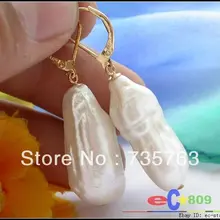 Xiuli 0021 28 ММ белый барокко кеши возрождается ЖЕМЧУЖИНА БОЛТАЮТСЯ СЕРЬГИ