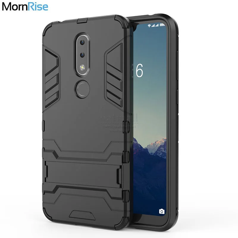 

For Nokia 6.1 Plus Case PC TPU Kick Stand Back Cover For X6 2018 Cases Dual Layer Rugged Hybrid Armor Resistant Mobile Phone Bag