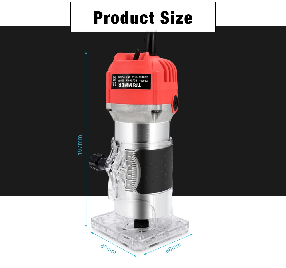 Электрический ручной триммер по дереву фрезерный станок 6,35 мм цанговый резной станок + фрезы деревообрабатывающие электроинструменты