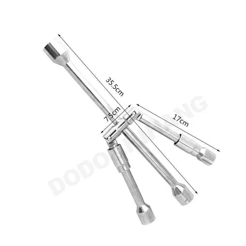 Folding Cross Wrench Car Wheel Repair Tool Auto Socket Spanner 17,19,21,23 Stowable Adjustable Portable Nut Tire Lug Tool DAL020d (2)