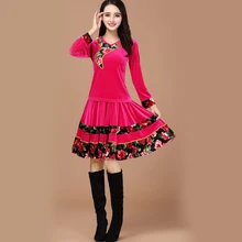 Новинка; зимняя одежда; платье для танцев; теплое бархатное пальто; большой размер; женский танцевальный костюм; коллекция года; Лидер продаж; новое платье для бальных танцев