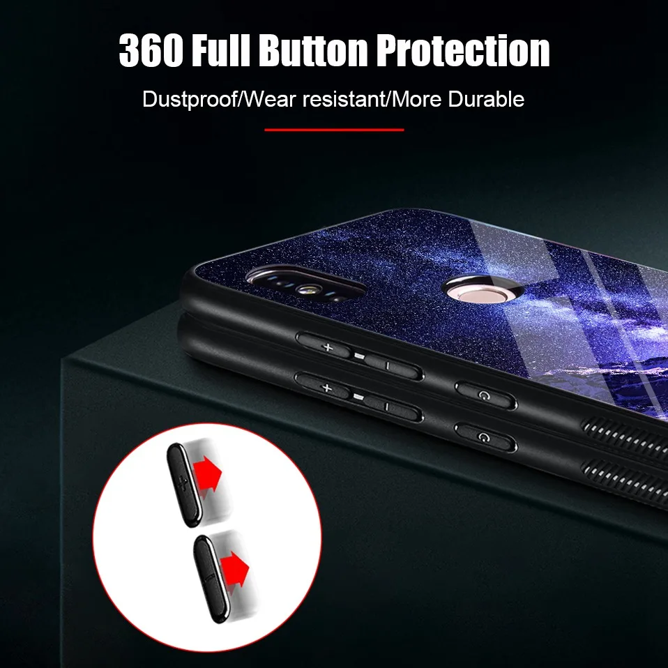 Stars Glass Case For Xiaomi Redmi Note 5 Pro 4X Coque Silicone Luxury Case For Xiaomi Mi A1 A2 Lite Redmi 6A 6 Pro 5 Plus Cover  (9)